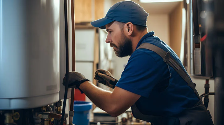 Plombier professionnel au travail